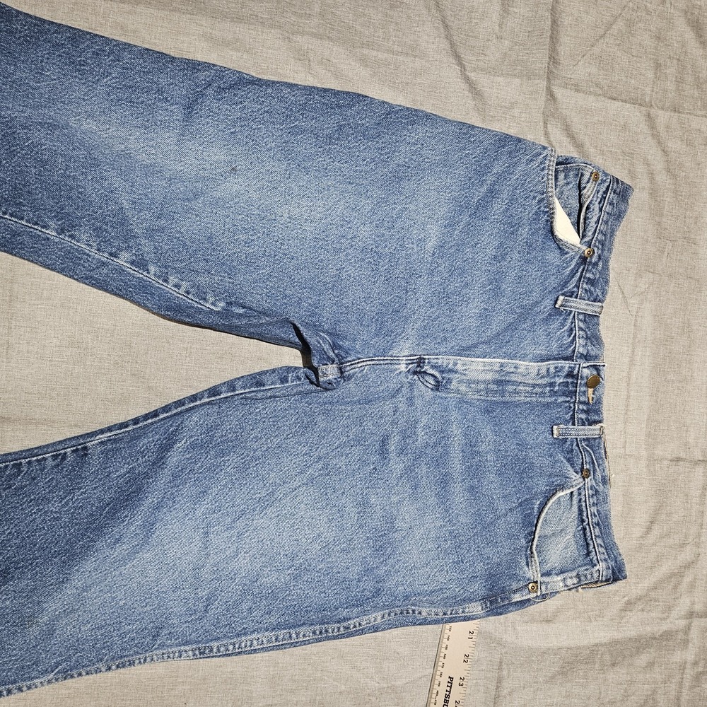 Vintage Rustler 0631 Mens Jeans 36x30 28" Hemmed Medium Wash Denim Made in USA - Picture 11 of 16